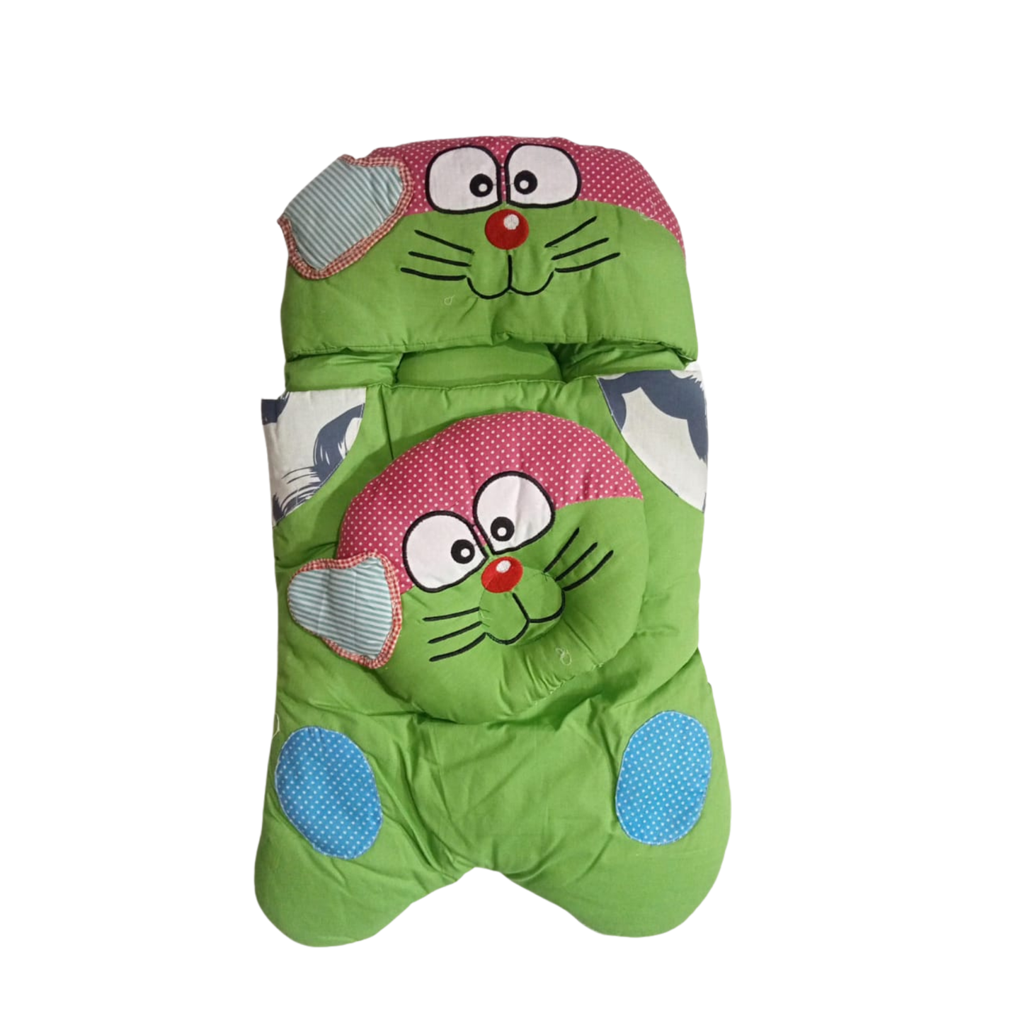 Cute Cartoon Cat Baby Sleeping Nest with Head Support Pillow