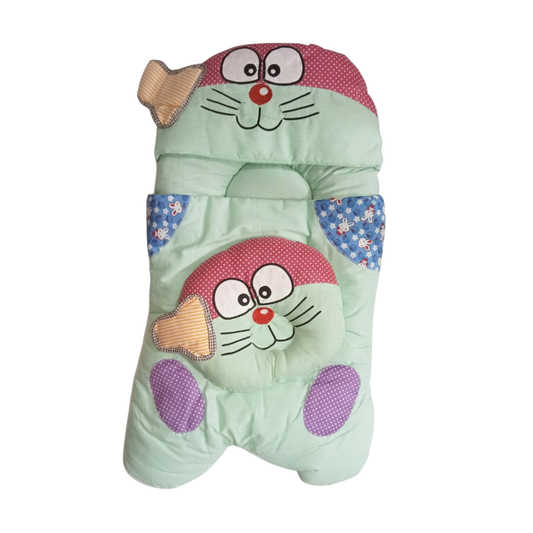 Cute Cartoon Cat Baby Sleeping Nest with Head Support Pillow