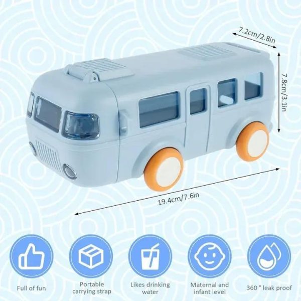 School Bus Water Bottle (straw Bottle) | School Bus Design Kids Water Bottle