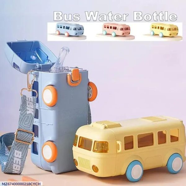 School Bus Water Bottle (straw Bottle) | School Bus Design Kids Water Bottle